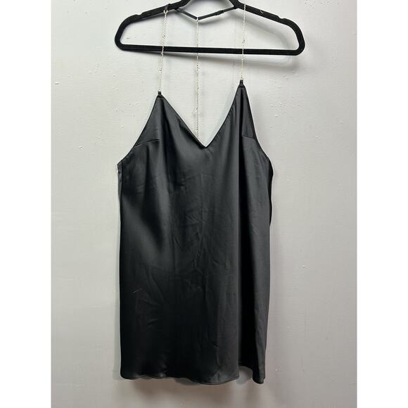 Victoria's Secret Dress Womens Large Black‎ Satin Chain Strap Nightgown Slip NWT - Picture 1 of 9